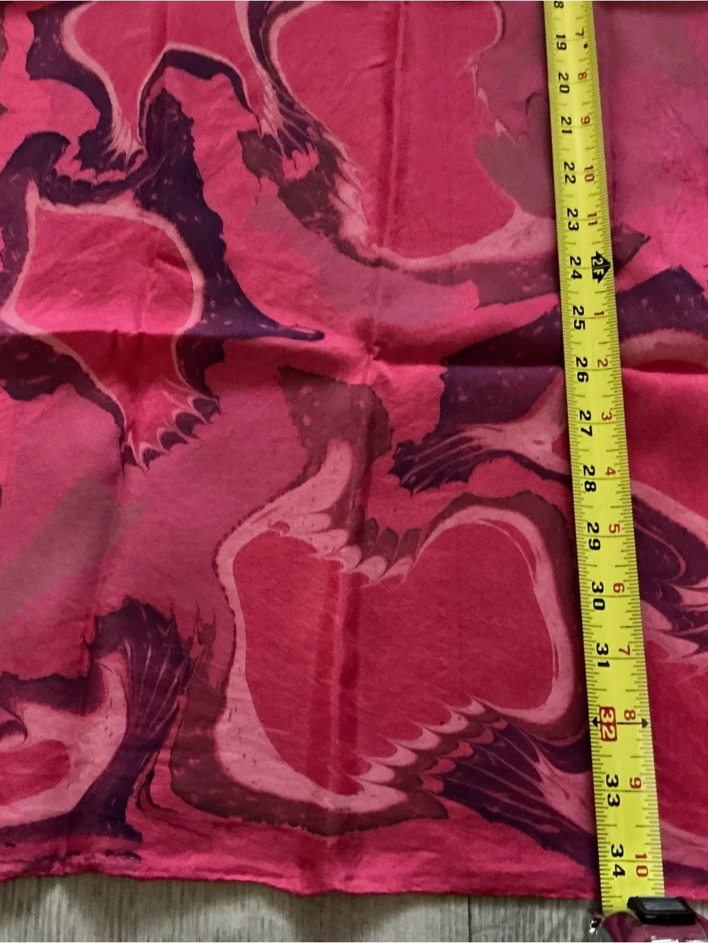 Vintage 80s Happiness 100% pure silk scarf pink multicolored